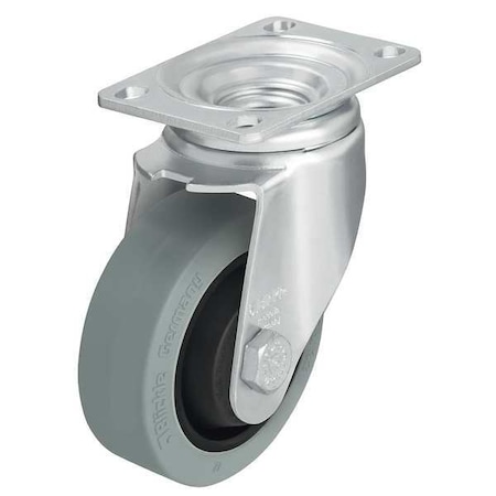 Zoro Select Swivel Plate Caster, Rubber, 3-1/2 in, 350 lb L-POEV 89KF-12-SG