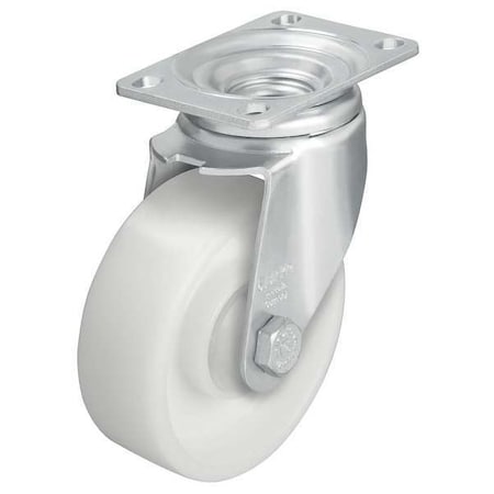 Zoro Select Swivel Plate Caster, Nylon, 4 in, 400 lb, Zinc Plated L-PO 100KA-12
