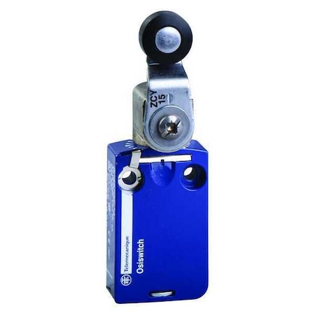 Telemecanique Sensors Limit Switch, Roller Lever, Rotary, 1NC/1NO, 6A @ 240V AC, Actuator Location: Side XCMD2115L5