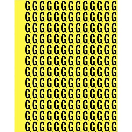 Electromark Letter Label, G, Black/Yellow INTKY.78NBG