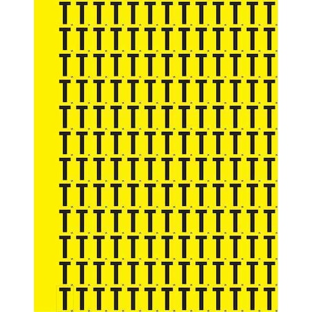 Electromark Letter Label, T, Black/Yellow SUNKY.78NBT