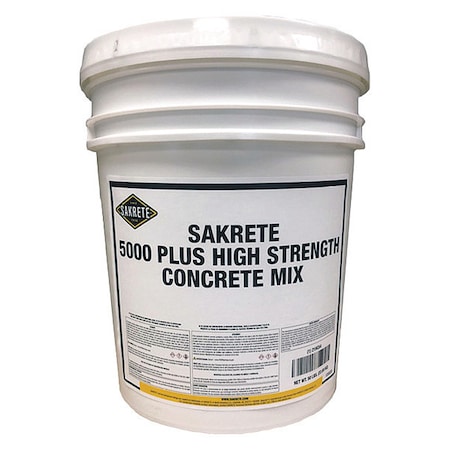 Sakrete Concrete Mix, Pail, Gray, 5000 Plus High Strength 120020