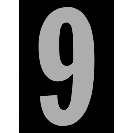 Electromark Number Label, 9, Silver/Black REFLSK6.09 | Zoro