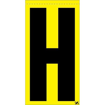 Electromark Letter Label, H, Black/Yellow, PK25 INTKY3.0H