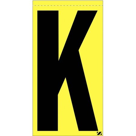 Electromark Letter Label, K, Black/Yellow, PK25 INTKY3.0K