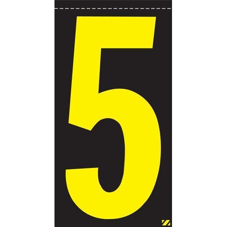 Electromark Number Label, 5, Yellow/Black, PK25 INTYK3.05