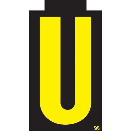 Electromark Letter Label, U, Yellow/Black, PK25 SUNYK2.5U