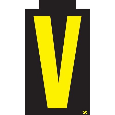 Electromark Letter Label, V, Yellow/Black, PK25 INTYK2.5V