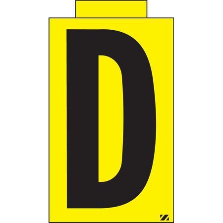 Electromark Letter Label, D, Black/Yellow, PK25 INTKY2.5D
