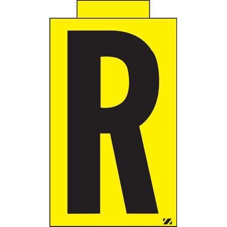 Electromark Letter Label, R, Black/Yellow, PK25 INTKY2.5R