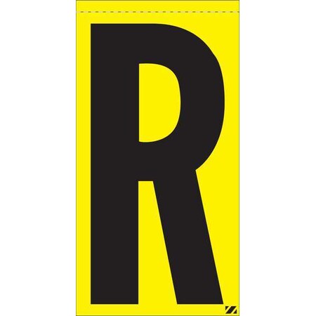 Electromark Letter Label, R, Black/Yellow, PK25 SUNKY3.0R