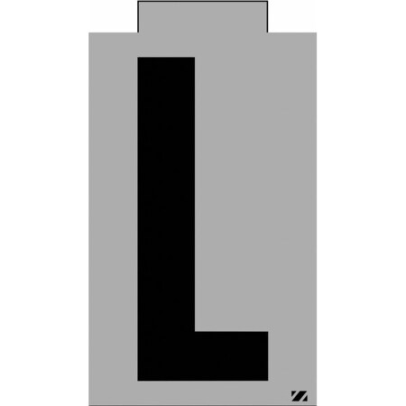 Electromark Letter Label, L, Black/Silver, PK25 INTKS2.5L