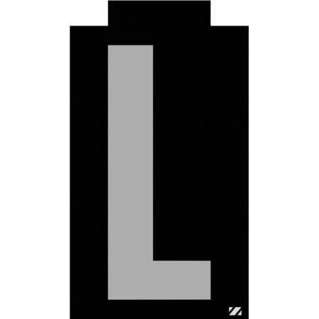 Electromark Letter Label, L, Silver/Black, PK25 SUNSK2.5L