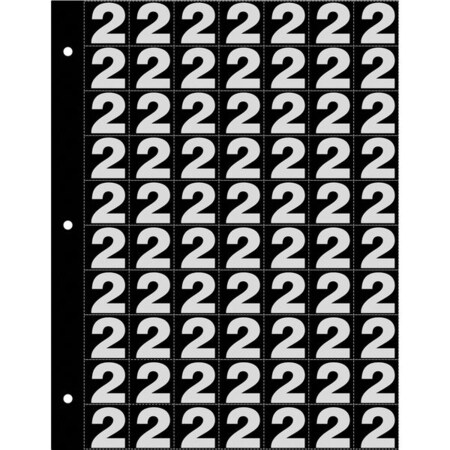 Electromark Number Label, 2, Silver/Black INTSK1.0NB2