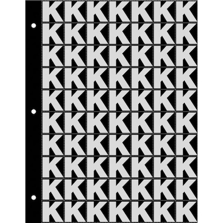 Electromark Letter Label, K, Silver/Black INTSK1.0NBK