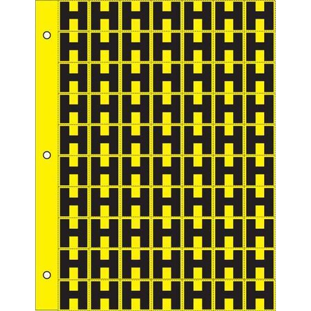 Electromark Letter Label, H, Black/Yellow INTKY1.0NBH