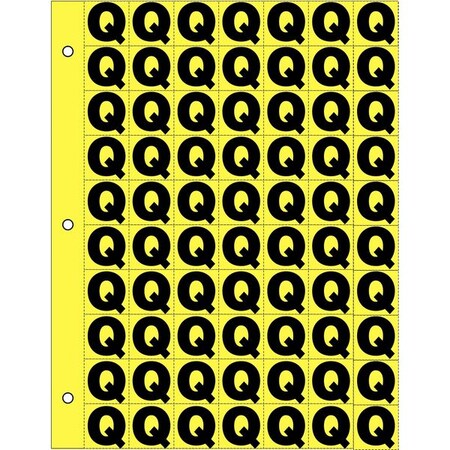 Electromark Letter Label, Q, Black/Yellow INTKY1.0NBQ