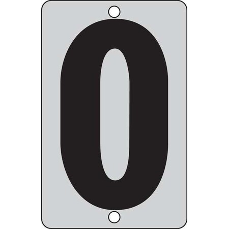 Electromark Letter Card, O, 2In, Blk/Slvr, PK25 FLATKS2SO