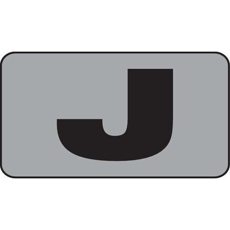 Electromark Letter Card, J, 5/8In, Yllw/Blk, PK100 SLIDEKS1FJ