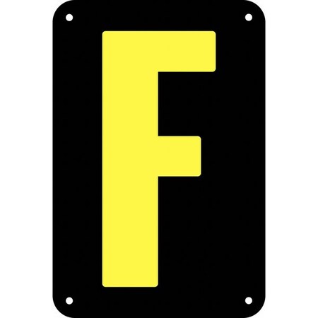 Electromark Letter Card, F, 3In, Yllw/Blk, PK25 SLIDEYK3SF