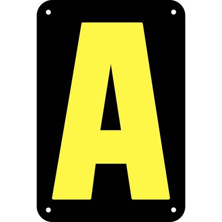 Electromark Letter Card, A, 3In, Yllw/Blk, PK25 SLIDEYK3SA