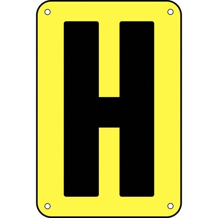 Electromark Letter Card, H, 3In, Yllw/Blk, PK25 FLATKYAR3SH