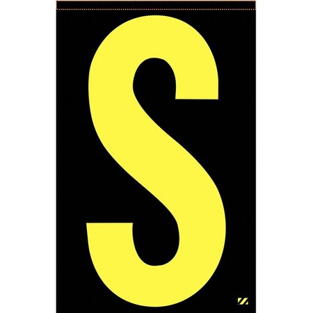 Electromark Letter Label, S, Yellow/Black, PK25 SUNYK4.0S