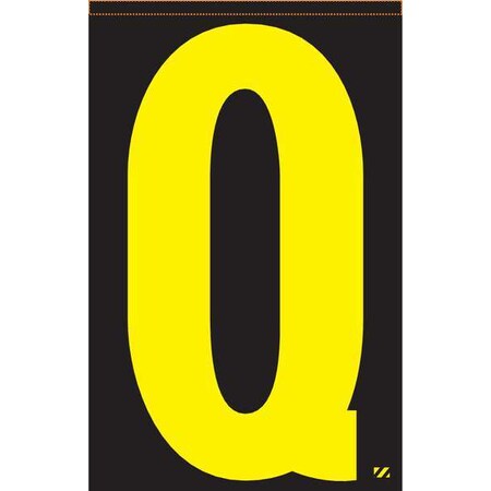 Electromark Letter Label, Q, Yellow/Black, PK25 SUNYK4.0Q