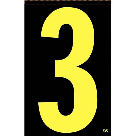 Electromark Number Label, 3, Yellow/Black, PK25 SUNYK4.03