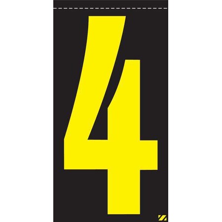 Electromark Number Label, 4, Yellow/Black, PK25 SUNYK3.04
