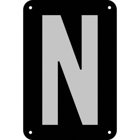 Electromark Letter Card, N, 3In, Slvr/Blk, PK25 SLIDESKAR3SN