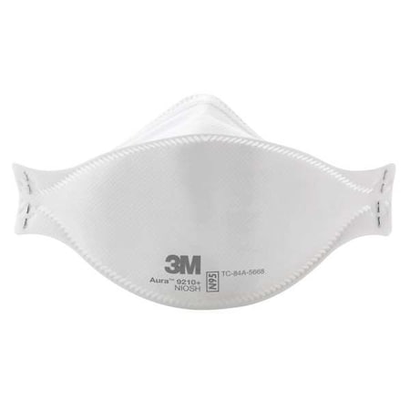 3M Disposable Respirator, N95, Flat-Fold, Single, Non-Adjustable, Metal Nose Clip, M, 20PK 9210+