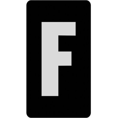 Electromark Letter Card, F, 1In, Slvr/Blk, PK100 SLIDESKAR1SF