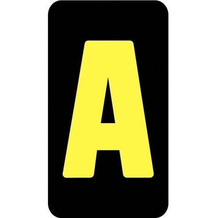 Electromark Letter Card, A, 1In, Yllw/Blk, PK100 SLIDEYKAR1SA