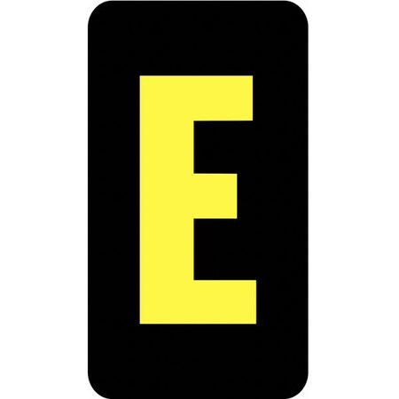 Electromark Letter Card, E, 1In, Yllw/Blk, PK100 SLIDEYKAR1SE