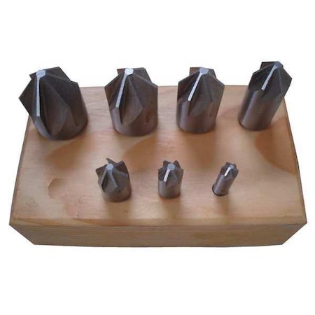 Zoro Select Countersink Set, 7 PC, 6 FL, 82 Deg, HSS 21ML39