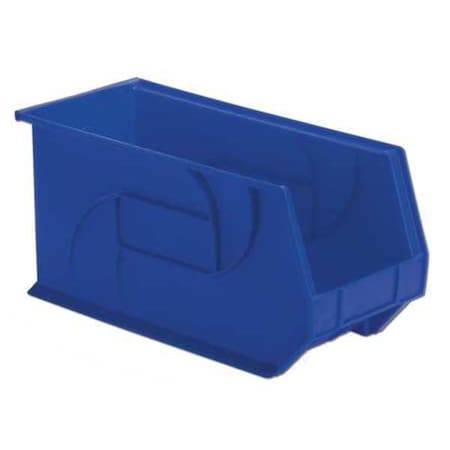 Lewisbins Hang & Stack Storage Bin, Plastic, Blue, 9 in H, 8 1/4 in W, 18 in L PB1808-9 Blue