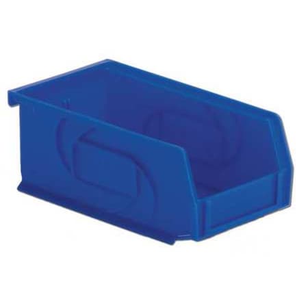 Lewisbins Hang & Stack Storage Bin, Plastic, Blue, 3 in H, 4 1/8 in W, 7 3/8 in L PB74-3 Blue
