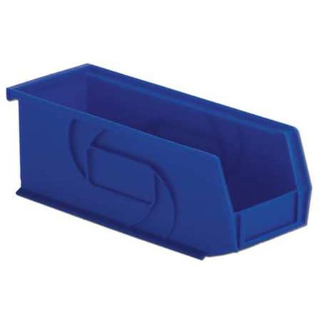 Lewisbins Hang & Stack Storage Bin, Plastic, Blue, 4 in H, 4 1/8 in W, 10 7/8 in L PB104-4 Blue