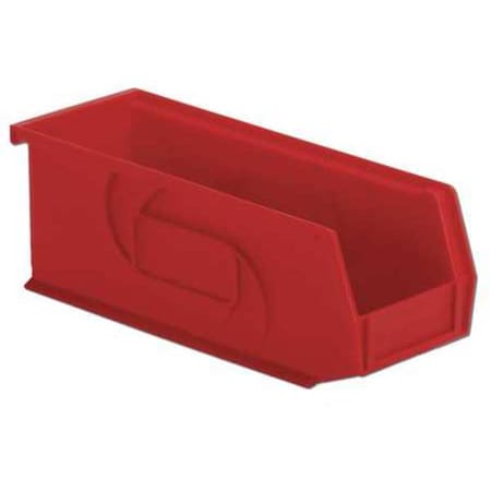 Lewisbins Hang & Stack Storage Bin, Plastic, Red, 4 in H, 4 1/8 in W, 10 7/8 in L PB104-4 Red