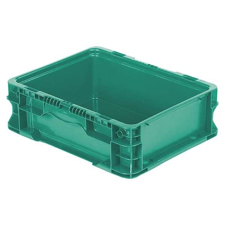 Orbis Solid & Stackable Straight Wall Storage Container, 2.2 gal, 12 in L x 15 in W x 5 in H, Green NXO1215-5