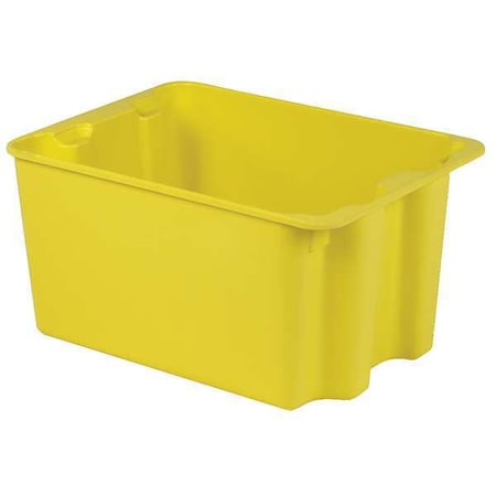 Lewisbins Stack and Nest Bin, Fiberglass Reinforced Polyester, 19 7/8 in W, 14 1/8 in H, 27 1/2 in L, Yellow SN2419-14