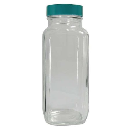 Qorpak Bottle, Wide, 1/2 Oz, Square, Glass, PK48 GLC-01241
