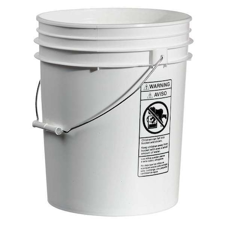 Qorpak Pail, Open Head, Round, 5 gal, HDPE, Wht, PK10 240131