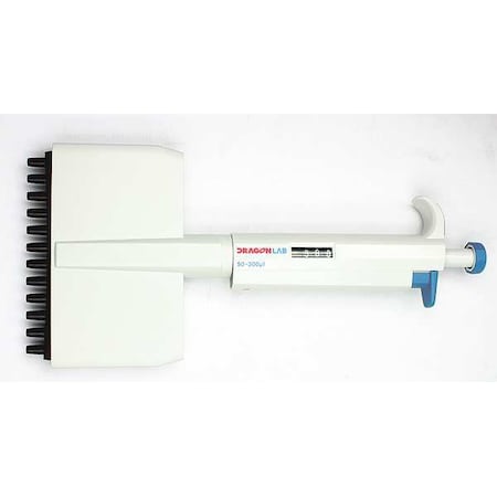 DLAB Pipette, Twelve-Channel, 50-300uL, ABS 21R791