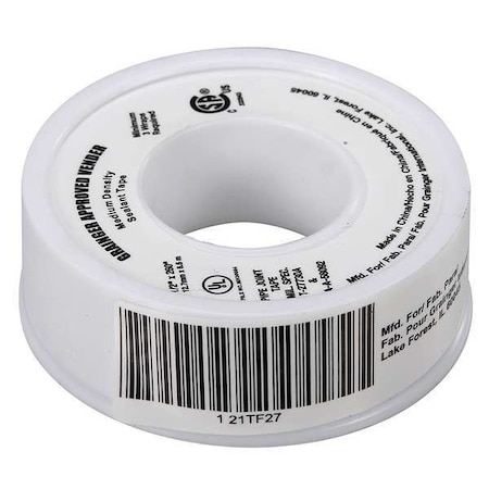 ZORO SELECT Sealant Tape, 1/2 x 260 In 21TF27