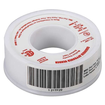 ZORO SELECT Sealant Tape, 1/2 x 520 In 21TF29