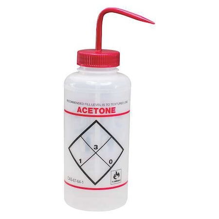 Wash Bottle,Std Spout,32 oz,Acetone,PK6 -  SP SCIENCEWARE, F11646-2232