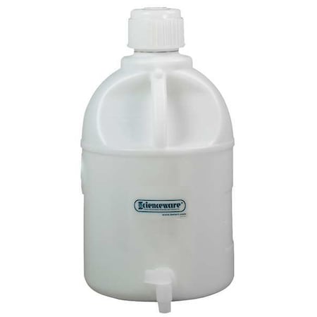 Zoro Select Carboy, 20 L Capacity - mL, 5 gal Capacity - oz, Screw On/Spigot Closure, Polyethylene, White F11847-0050