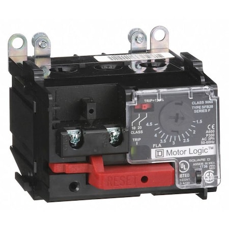 Square D NEMA Overload Relay, 1NC, 1.5 A Min current, 4.5 A Max current, 600V AC 9065SFB20